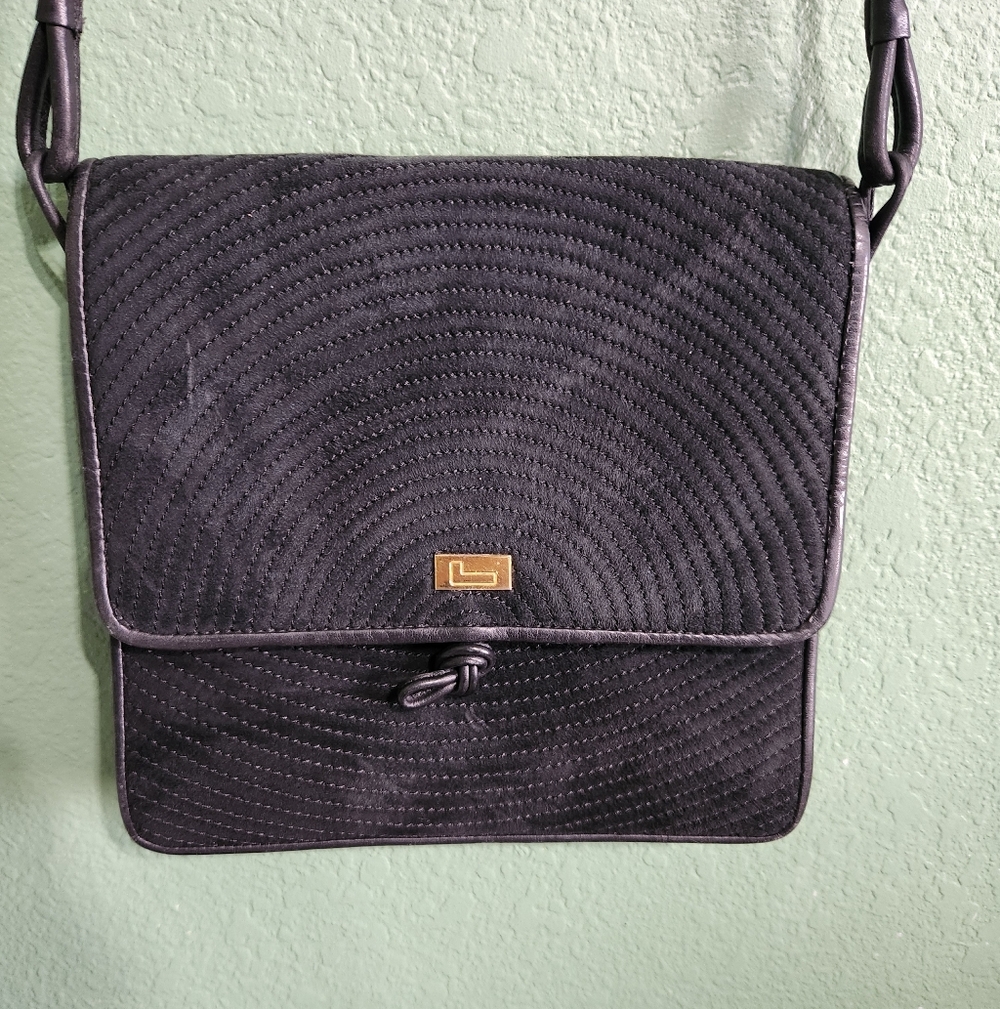 Lancel Paris Black Velvet Crossbody